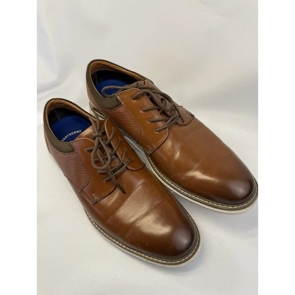 Nunn Bush Men's Chase Plain Toe Oxford Cognac Mens Size 11‎